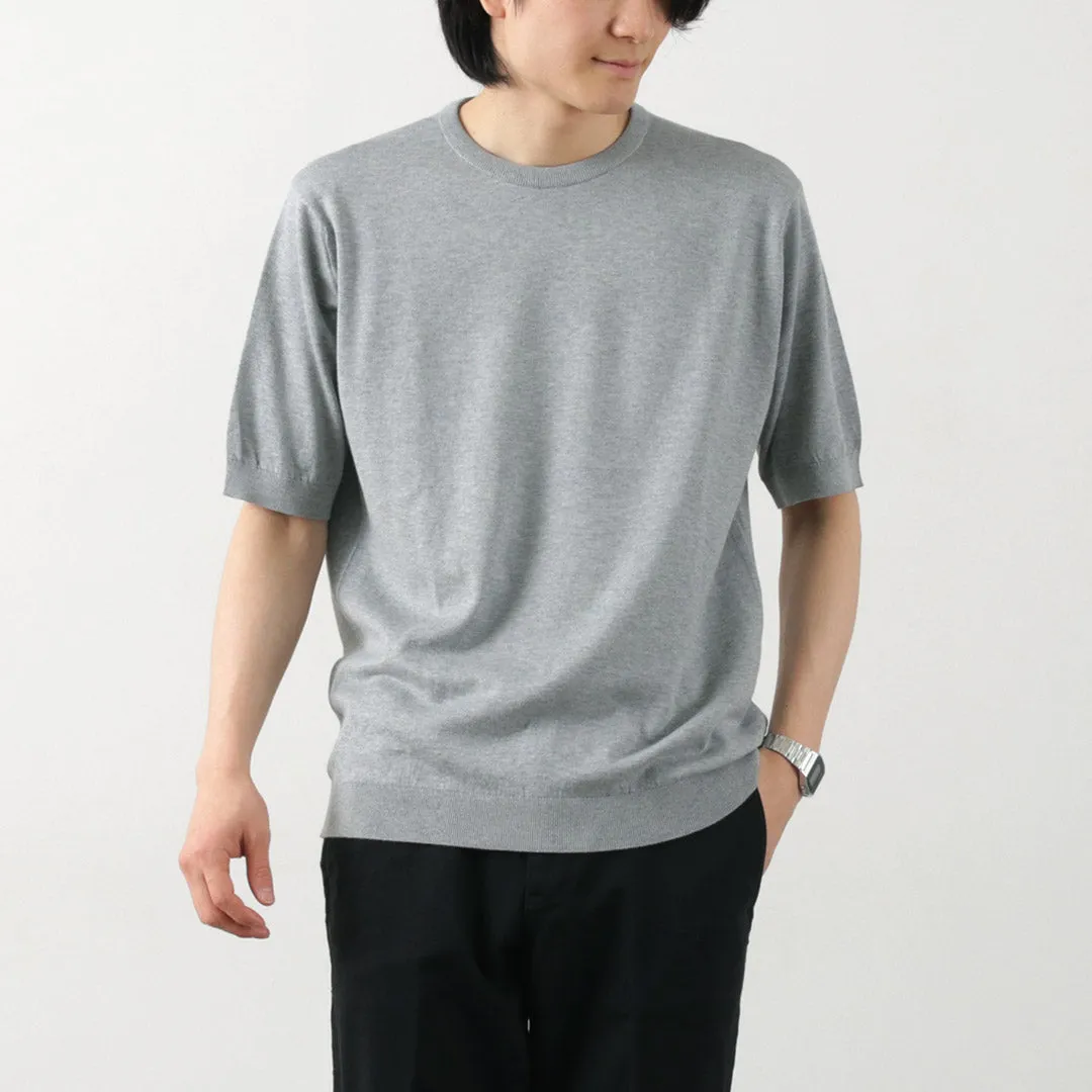 JOHN SMEDLEY / Sea Island Cotton 30 Gauge Crew Neck Knit