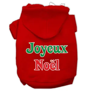 Joyeux Noel Screen Print Pet Hoodies Red Size XS (8)