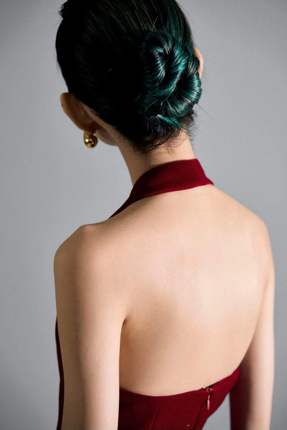 Juniper Halter Backless Velvet Mini Dress
