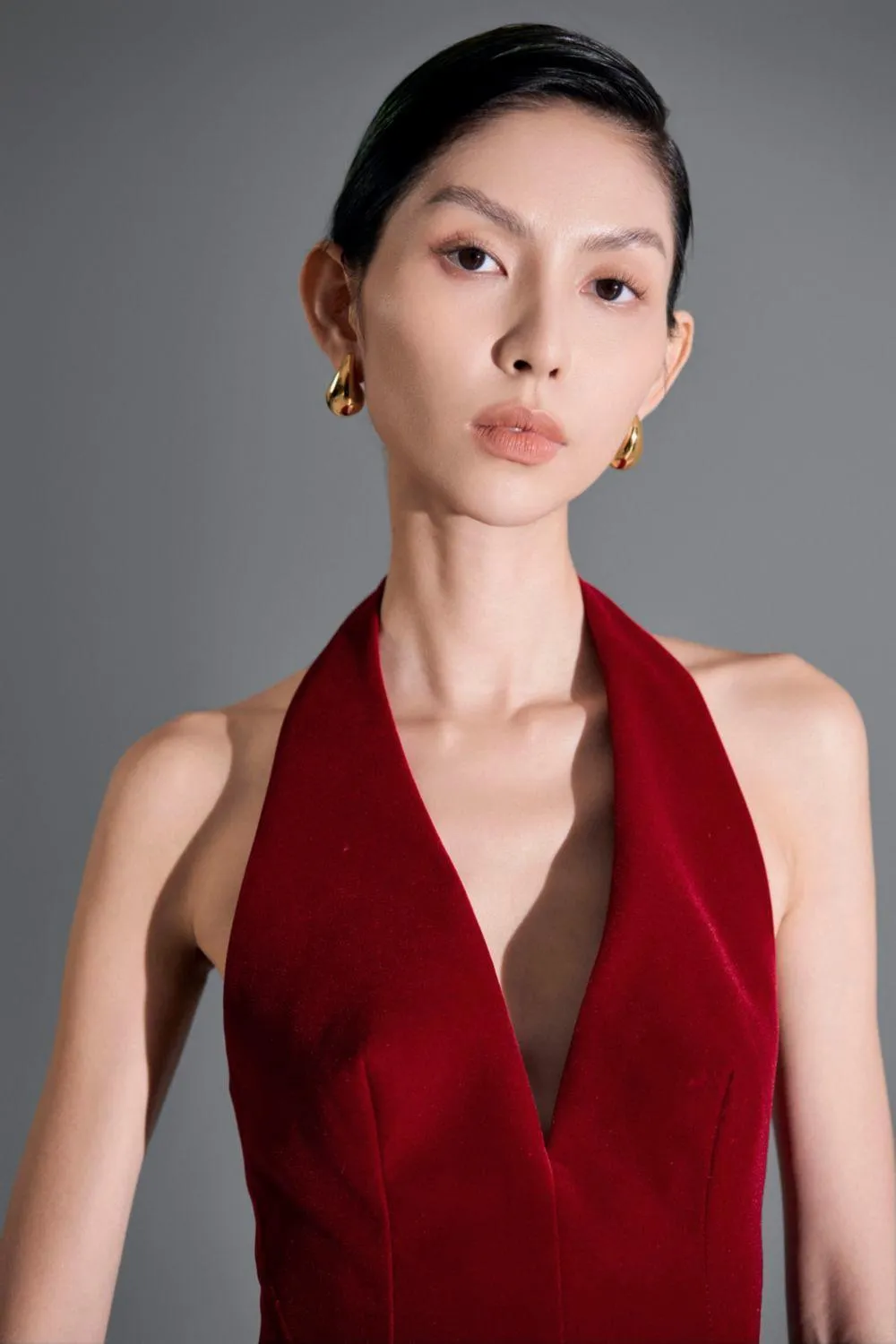 Juniper Halter Backless Velvet Mini Dress