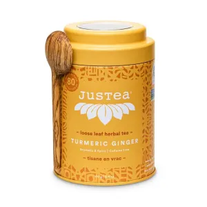 JusTea Loose Leaf Herbal Tea Tin - Turmeric Ginger