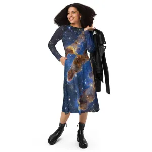 JWST Pillars of Creation Long-Sleeve Midi Dress with Pockets