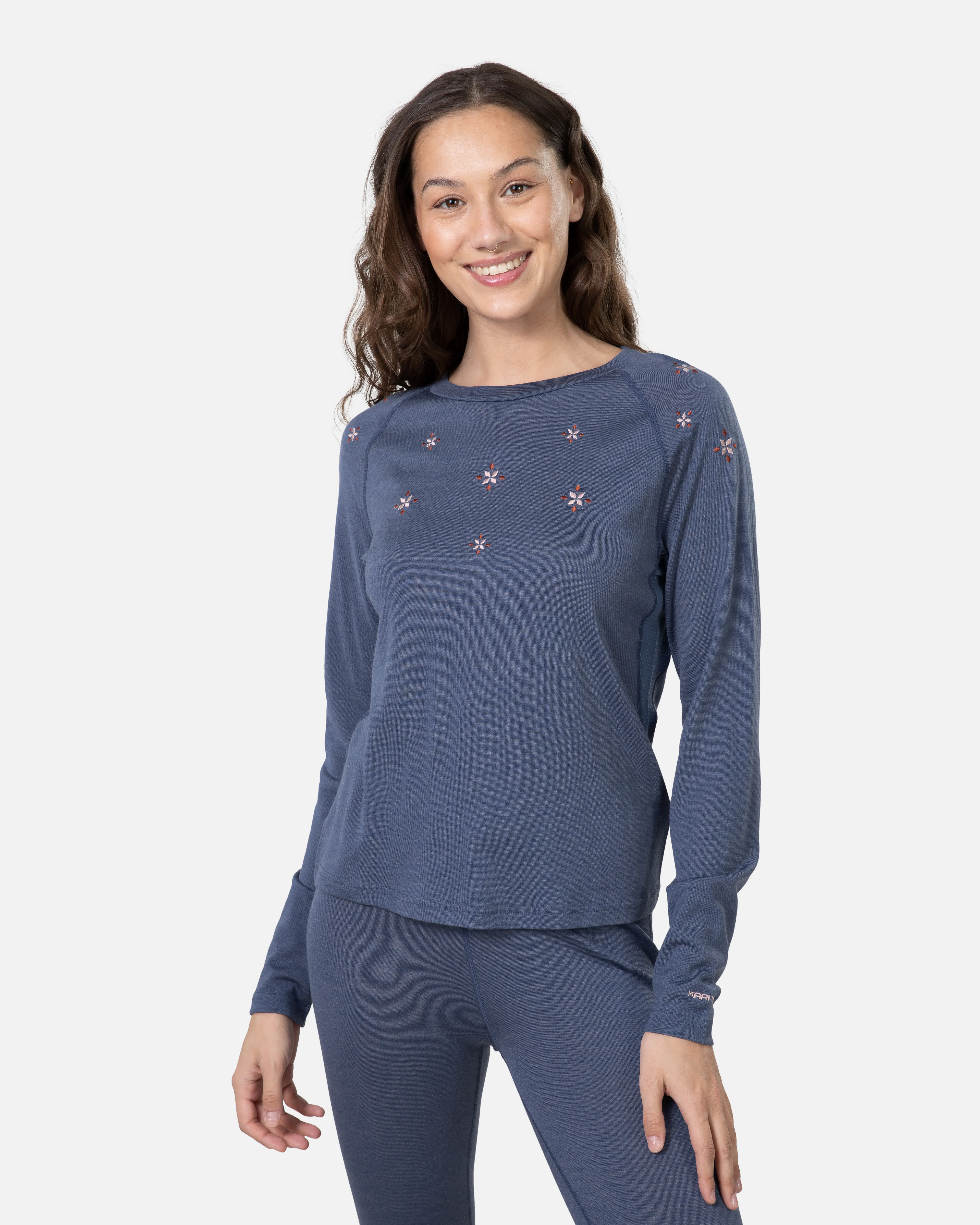 Kari Traa Women&#x27;s Summer Wool Long Sleeve Dusty Midtone Blue | Buy Kari Traa Women&#x27;s Summer Wool Long Sleeve Dusty Midtone Blue here | Outnorth