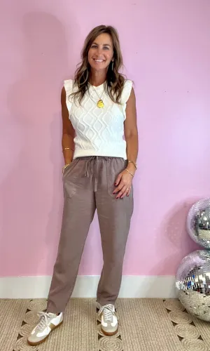 Keep It Cool Coco Brown Lara Tencel Drawstring Pants