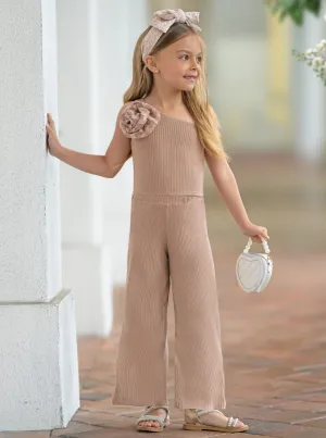 Keep It Neutral One Shoulder Beige Palazzo Pants Set