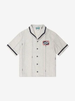 KENZO Boys Embroidered Shirt in Ivory