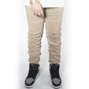 Khaki Twill Bungee Jogger Pants JG882
