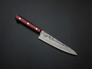 KICHIJI GINSAN NASHIJI PETTY KNIFE 135MM WINE RED HANDLE