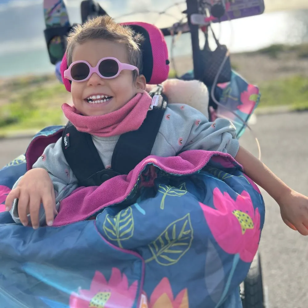 Kids Fleece-Lined Wheelchair Cosy - MULTICOLOUR FLORAL