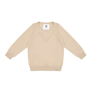 Kids Long Sleeve Soft Knit Top - Beige