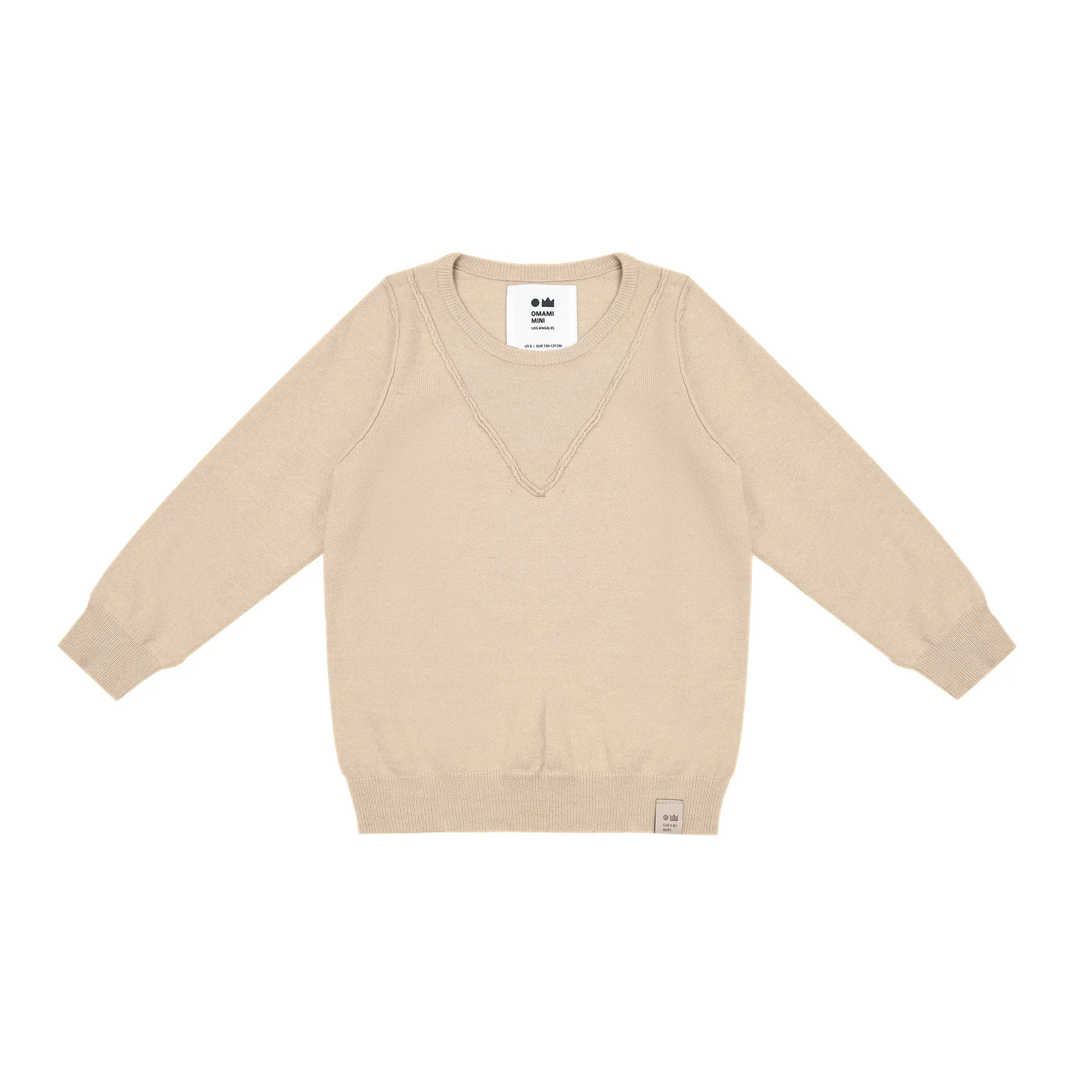 Kids Long Sleeve Soft Knit Top - Beige