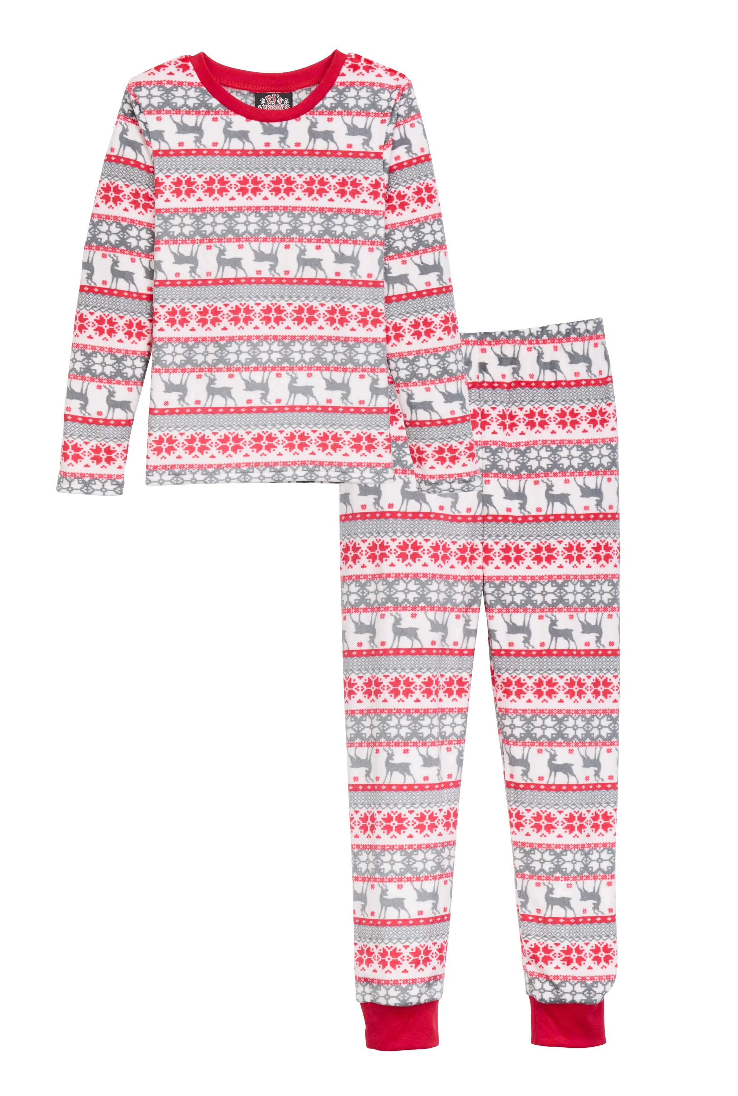 Kids Matching Reindeer Fair Isle Snug Fit Family Pajamas