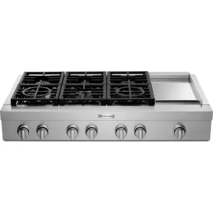 KitchenAid  48'' 6-Burner Commercial-Style Gas Rangetop with Griddle (KCGC558JSS)