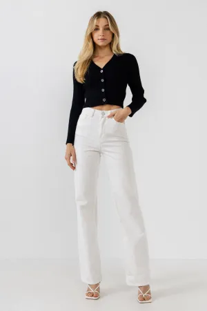 Knit Cropped Lounge Cardigan