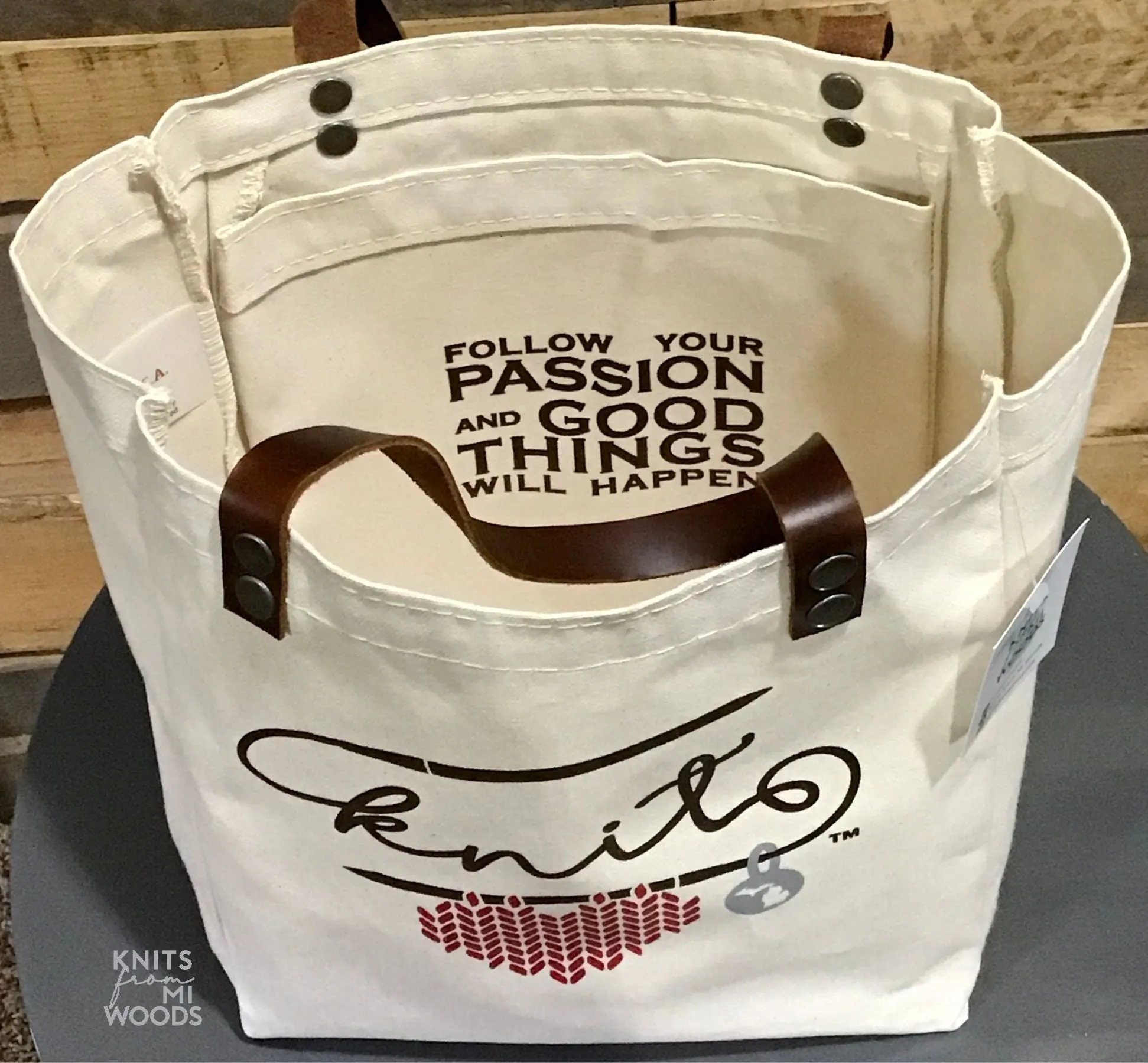 Knit Love Canvas Tote (Michigan)