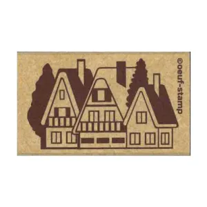 Kodomo No Kao House and Forest Retro Stamp