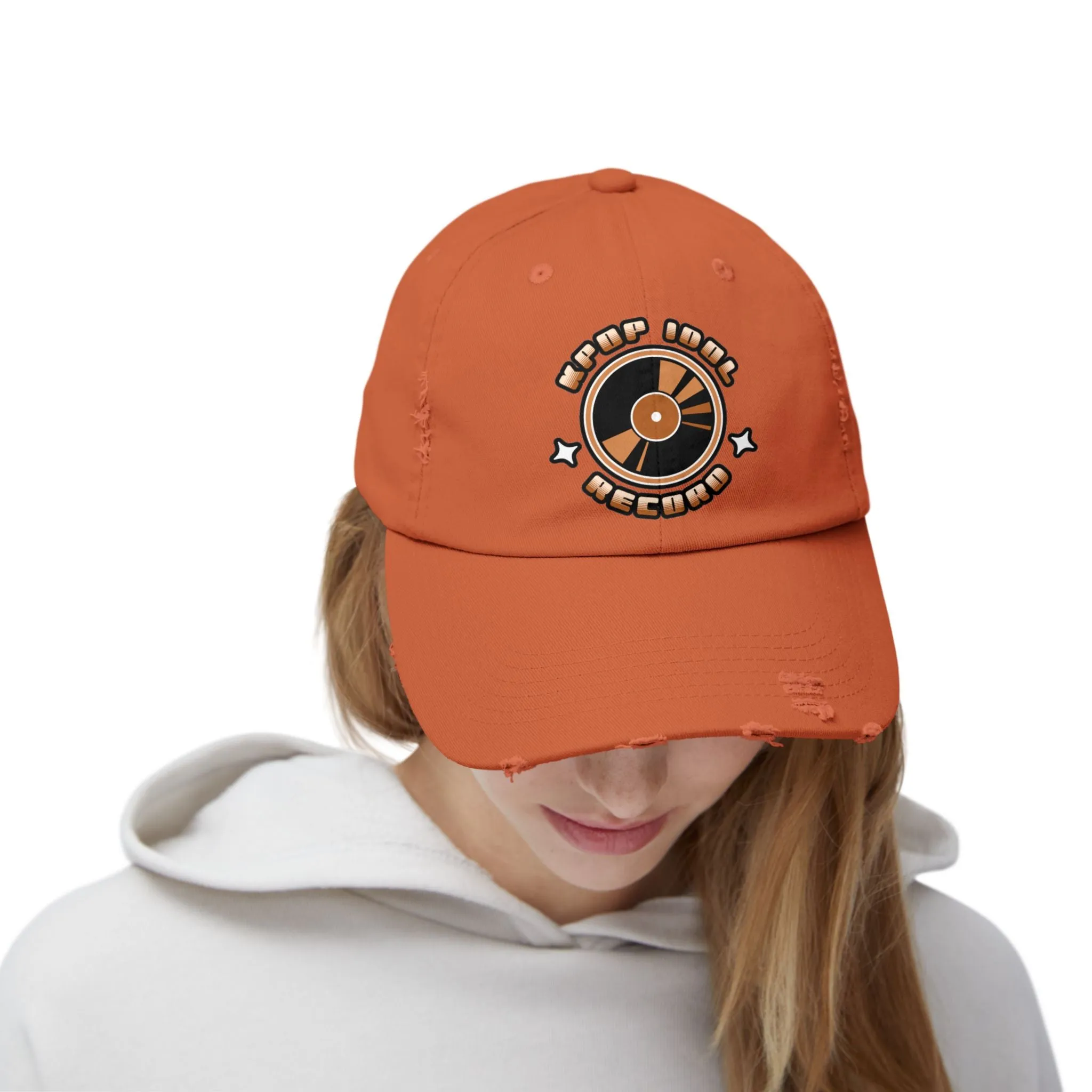 Korea -  KPOP Idol Record Unisex Distressed Cap  - StyleMZ