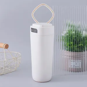 Kuber Industries Pack of 2 Anti-Fall Insulated Coffee Tumbler with Suction Bottom | Leak-Proof Stainless Steel Tumbler | Coffee Tumbler with Lid and Handle | 480 ML | White