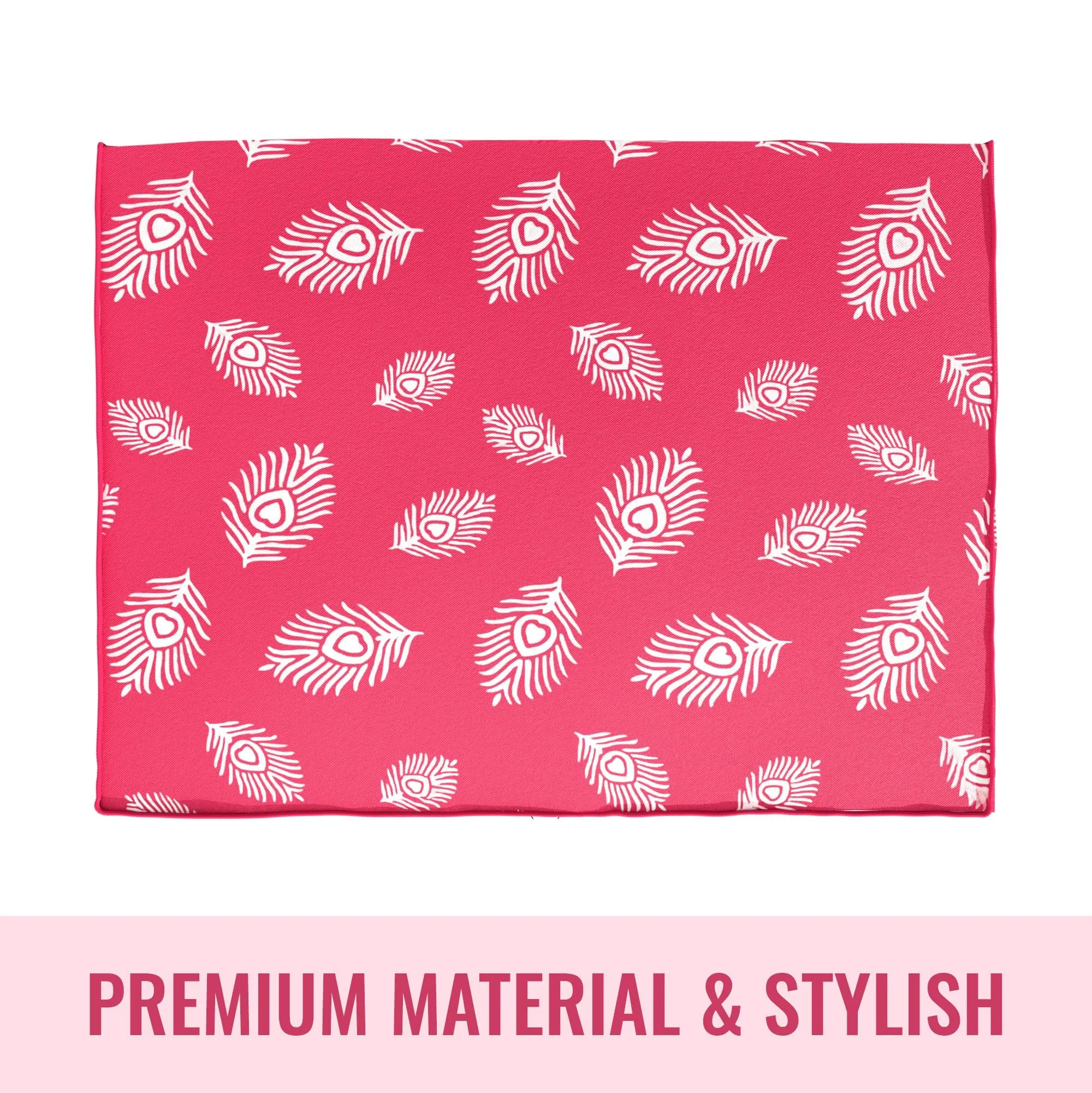 Kuber Industries Saree Cover | Clothes Storage Bag | Storage Organizer Bag | Zip Closure Saree Cover | Wardrobe Organizer | Peacock Feather-Design | 6 Inch | Pack of 2 | Pink