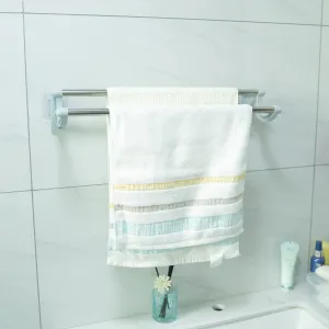 Kuber Industries Towel Hanger for Bathroom|Wall Mounted Cloth Hanger|Multipurpose Cloth & Napkin Holder|Stainless Steel & PP|FJ-07|Grey