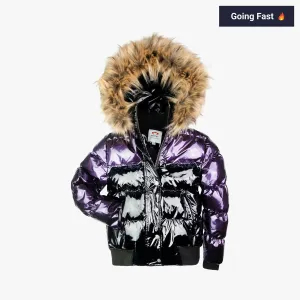 Kyla Puffer Coat | Plum/Black