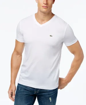 Lacoste Men's Classic Soft Pima Cotton V-Neck T-Shirt white