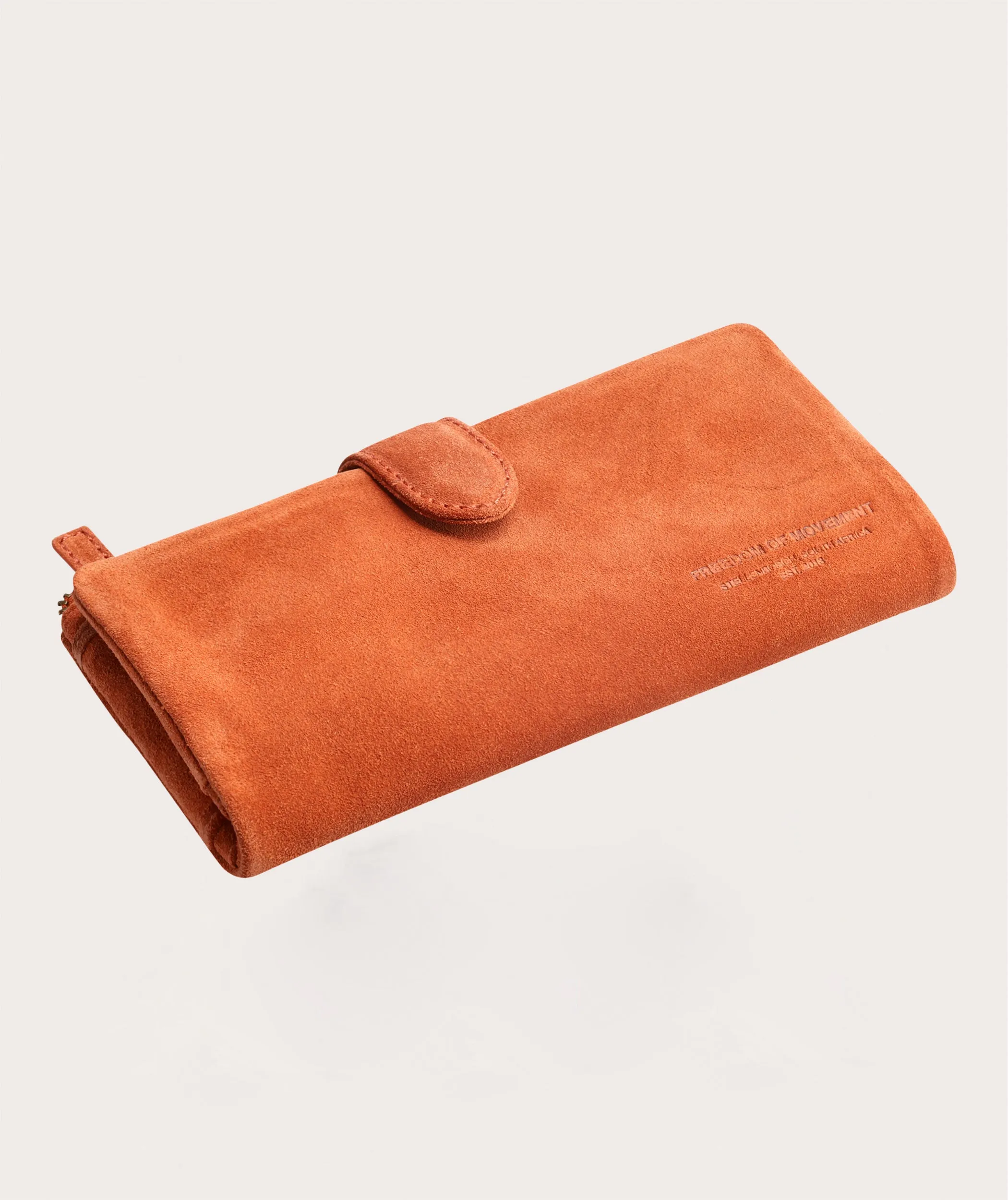 Ladies Clip Wallet - Rust Suede