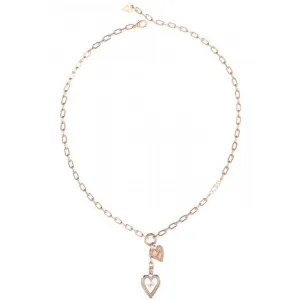 Ladies Love Me Tender Silver, Rose Gold Crystal Necklace UBN03234RHRG