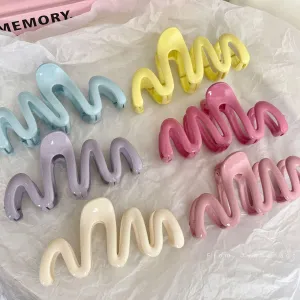 Ladies Simple Casual Wave Shaped Hair Claw Clip SKAJ074