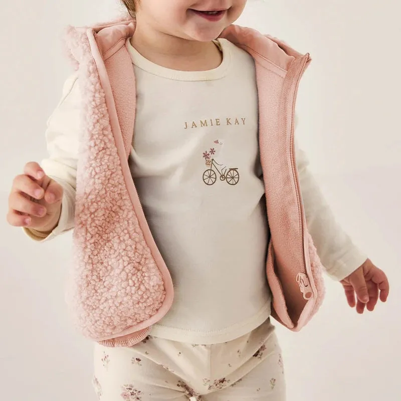 Lamb Fleece Hooded Vest