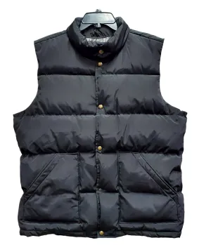 Land's End Men's Puffer Vest Black Button Down