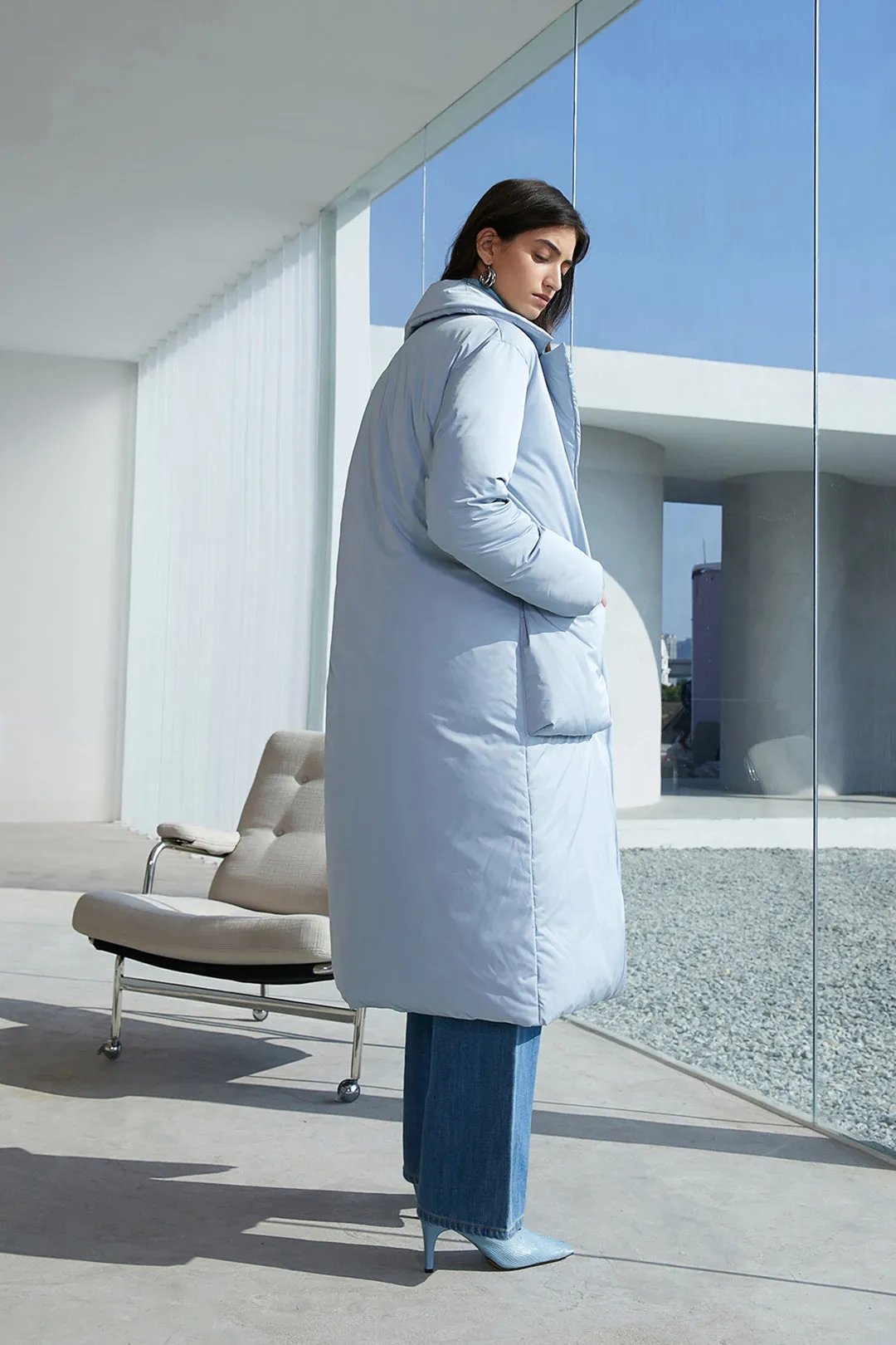 Lapel down jacket | Long down jacket | Street down jacket