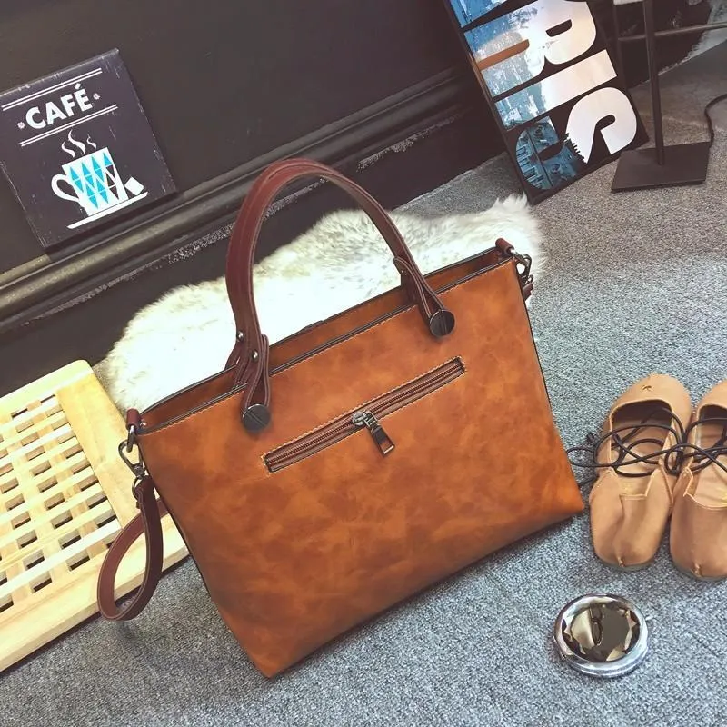 Large Vintage Style Shoulder Tote Bag