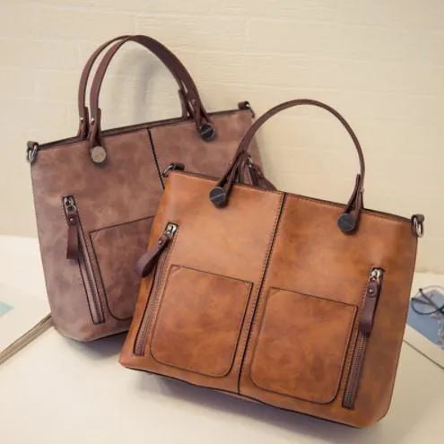 Large Vintage Style Shoulder Tote Bag