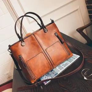 Large Vintage Style Shoulder Tote Bag