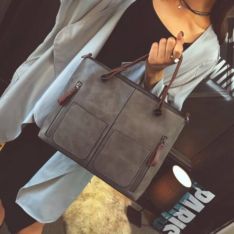 Large Vintage Style Shoulder Tote Bag