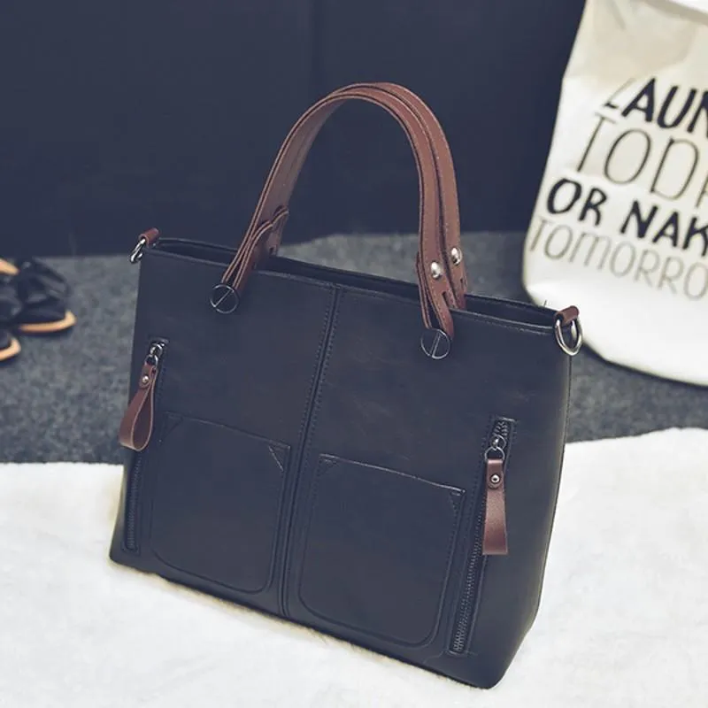 Large Vintage Style Shoulder Tote Bag