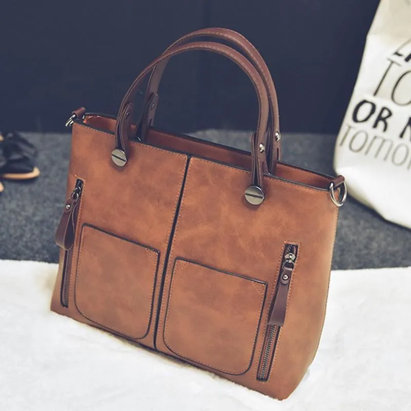 Large Vintage Style Shoulder Tote Bag