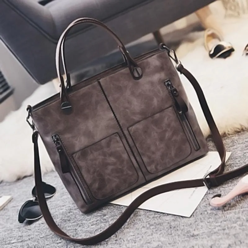 Large Vintage Style Shoulder Tote Bag