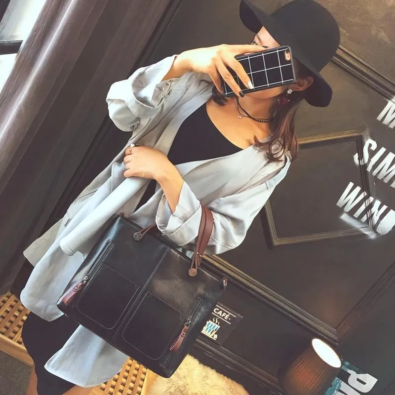 Large Vintage Style Shoulder Tote Bag
