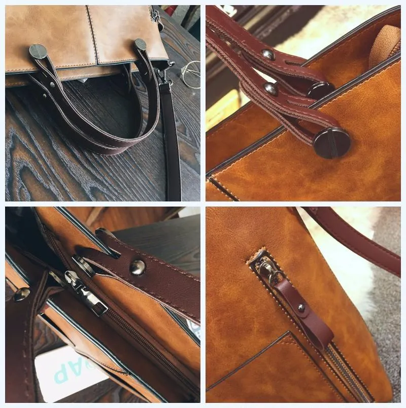 Large Vintage Style Shoulder Tote Bag