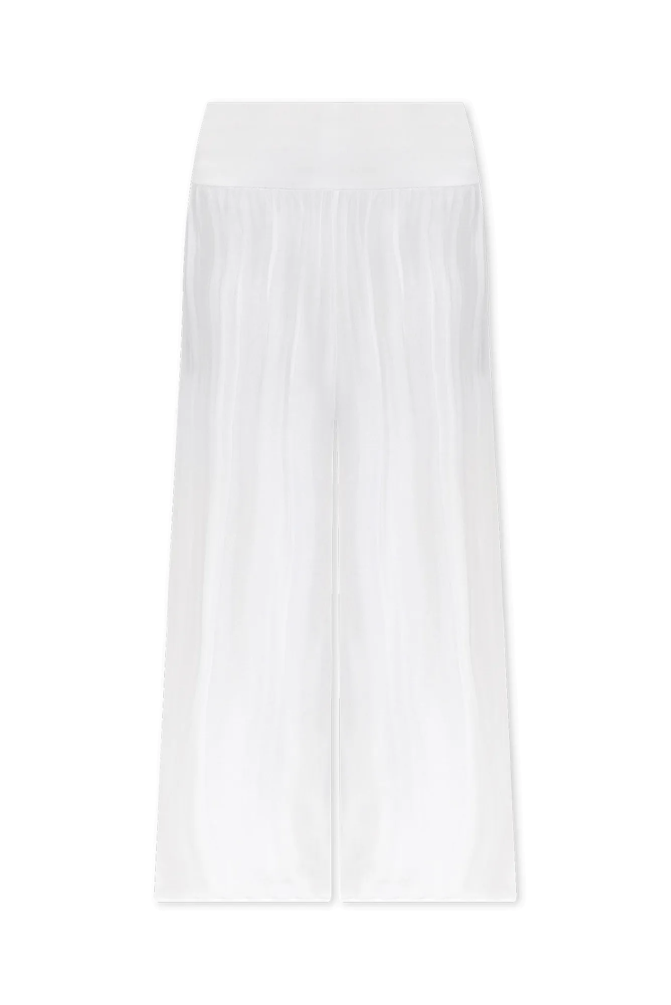 Laurier White Silk Wide Leg Pants