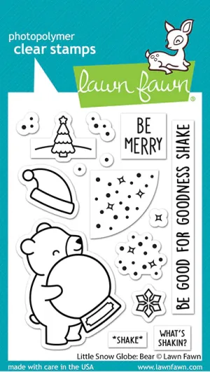 Lawn Fawn - little snow globe: bear - clear stamp set