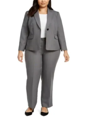 Le Suit Women's  Single Button Pants Suit -Gray   16W | Gray