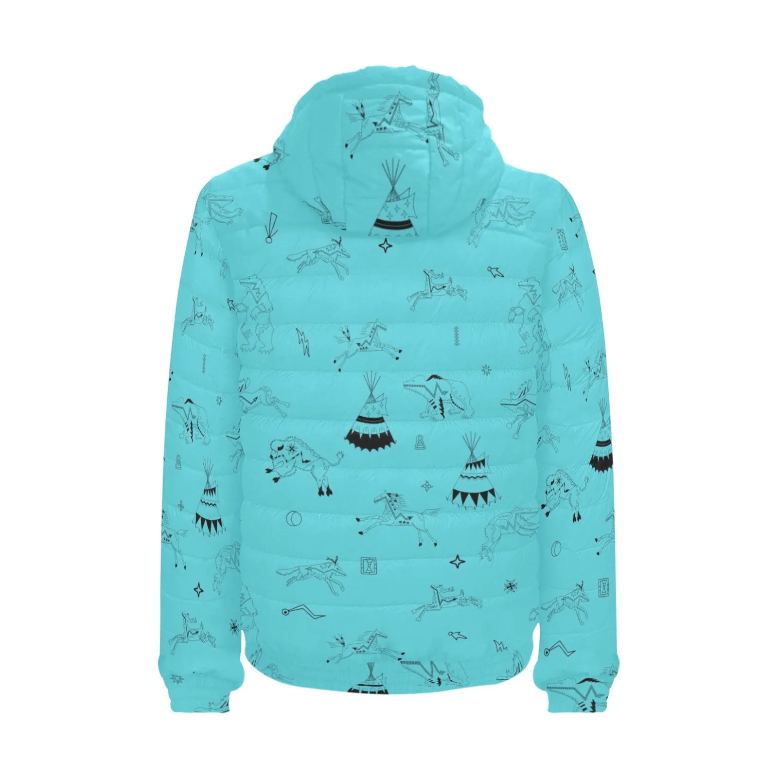 Ledger Dabbles Torquoise Men's Padded Hooded Jacket