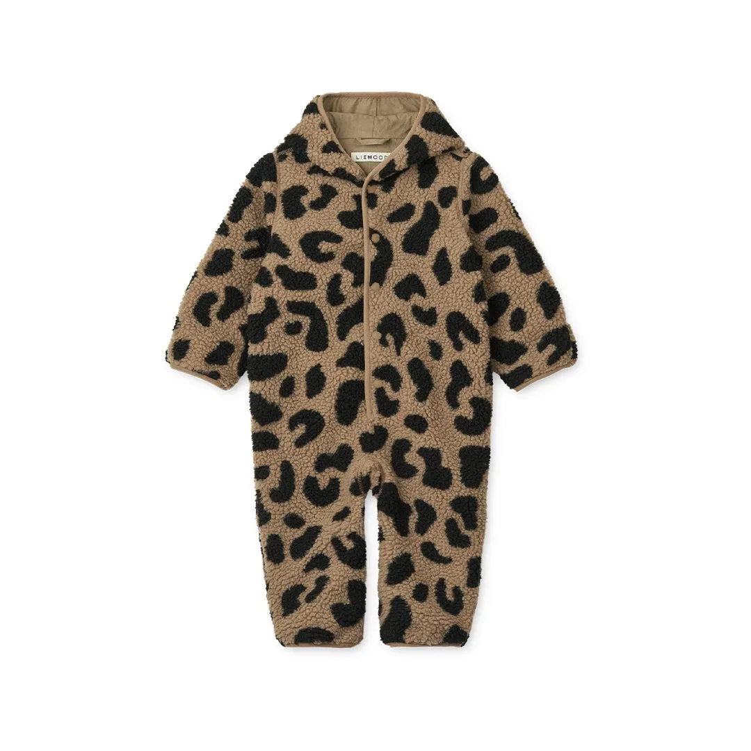 Liewood Fraser Baby Pile Jumpsuit - Mega Leo - Oat Mix