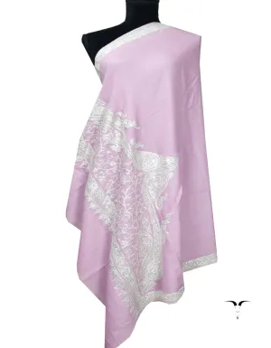 Light Purple and Silver Embroidery Pashmina Shawl 7378