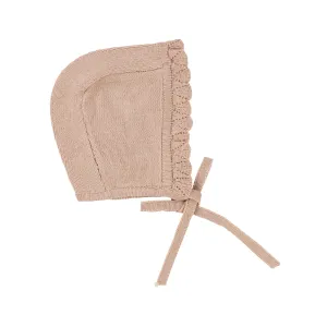 Lilette Soft Pink Crochet Knit Bonnet