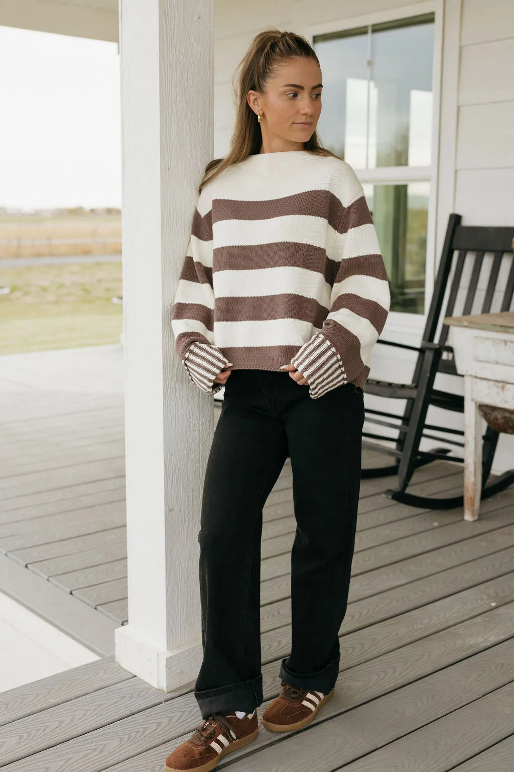 Lillian Sweater-Coco/White