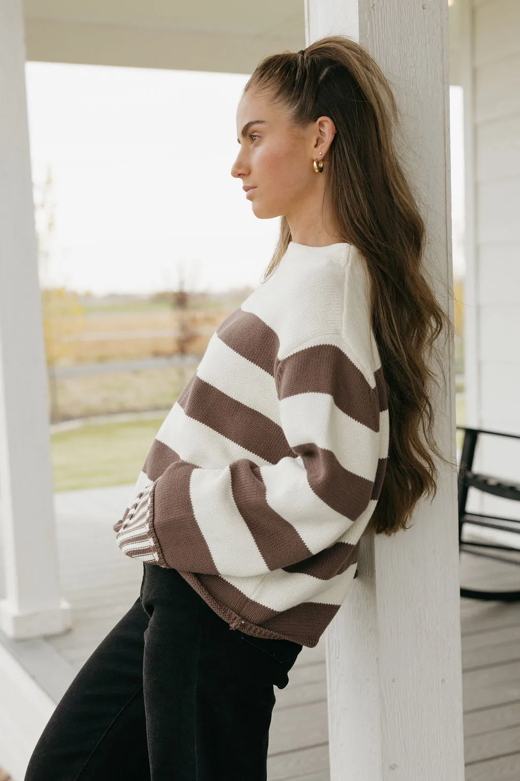 Lillian Sweater-Coco/White